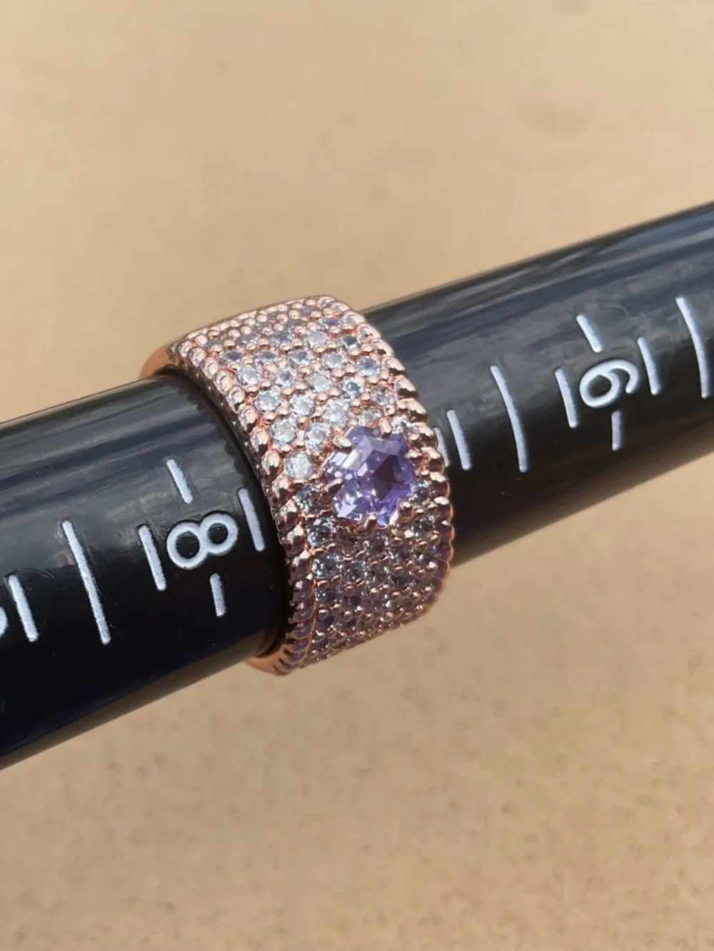 Bomb Party Ring She’s Beauty and Grace Lavender Tanzanite CZ Rose Gold sz 7 new